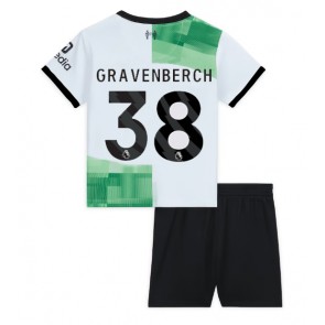 Liverpool Ryan Gravenberch #38 Bortaställ Barn 2023-24 Kortärmad (+ Korta byxor)